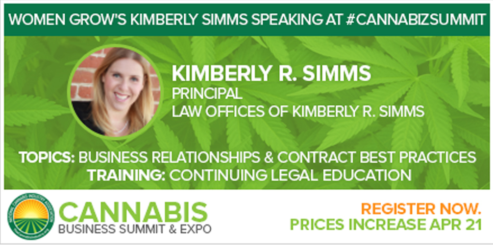 Women Grow Member, Kimberly Simms, Confirmed to Speak at NCIA’s 4th Annual Cannabis Business Summit & Expo